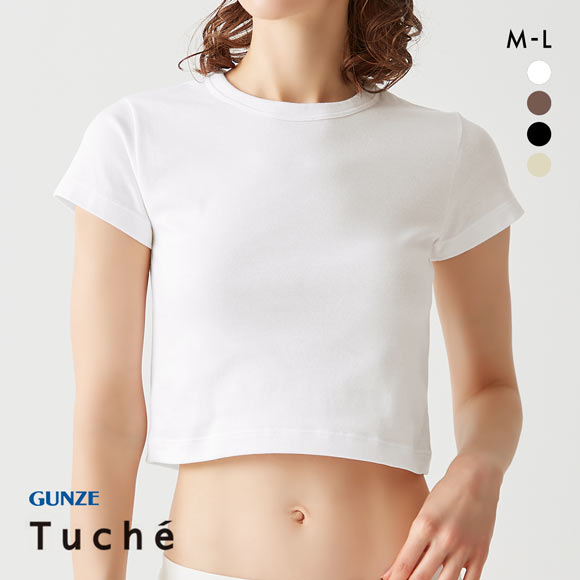 Tuche グンゼ GUNZE トゥシェ クロップド半袖Tシャツ レディース Tuche グンゼ GUNZE トゥシェ クロップド半袖Tシャツ レディース