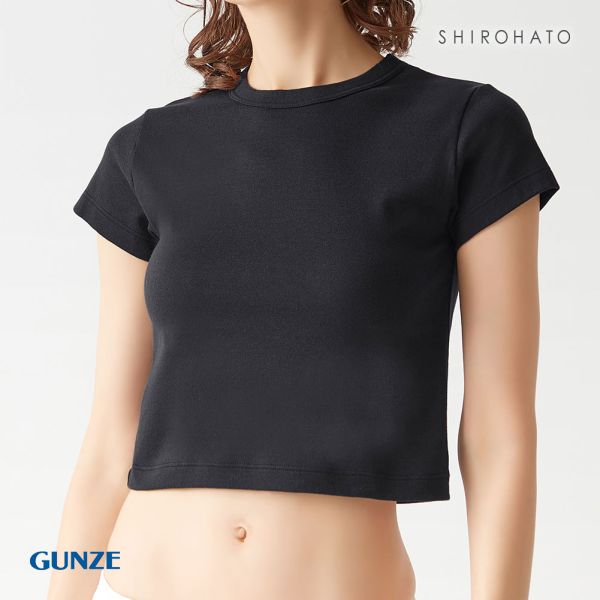 グンゼ トゥシェ クロップド半袖Tシャツ レディース インナー 綿混 GUNZE Tuche