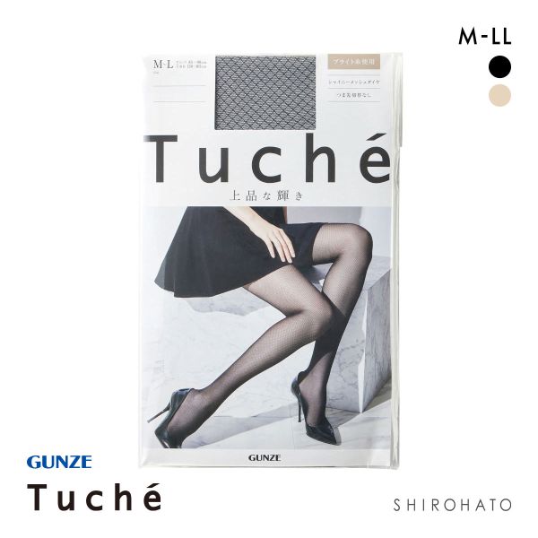 グンゼ Tuche シャイニーメッシュ ストッキング ダイヤ柄 日本製 GUNZE トゥシェ | Tuche | 01