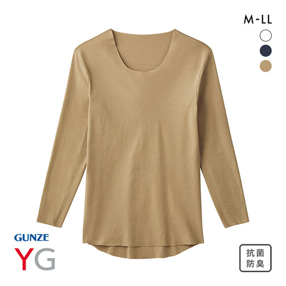 グンゼ GUNZE ワイジー YG ネクストラ NextRA+ WARM∞DEO 切りっぱなし クルーネック ロングスリーブ シャツ メンズ