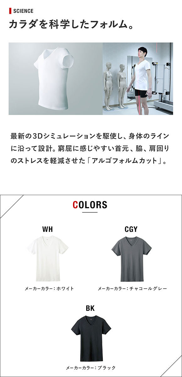 グンゼ GUNZE (ワイジー)YG HOT-ON COTTON Tシャツ ホット オン コットン Vネック 半袖