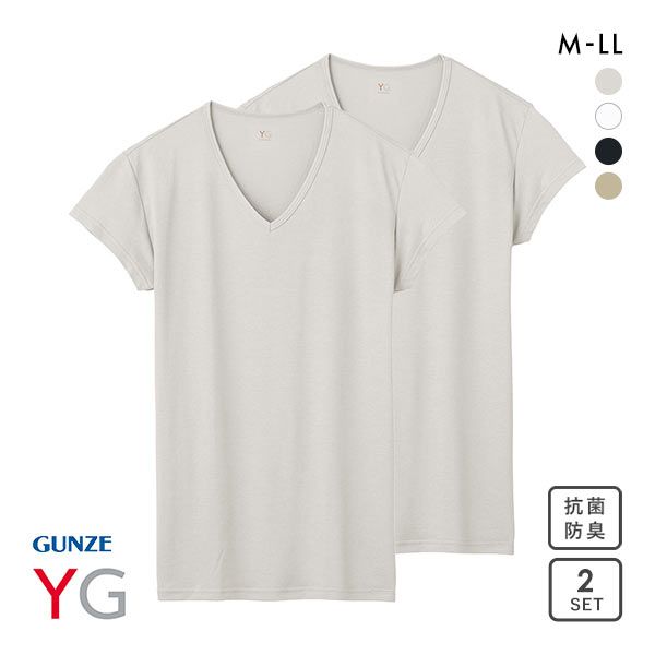 グンゼ GUNZE ワイジー YG DRY&COOL Vネック Tシャツ 2枚組 メンズ