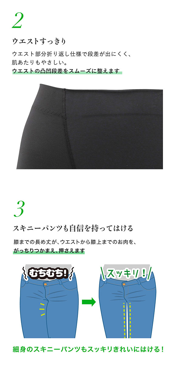 ルシアン LECIEN はいて実感 下半身のお悩み解決 太ももスリムパンツ ももほっそりパンツ ガードル ロング丈 補正下着 M・L・LL