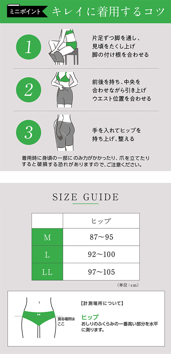 ルシアン LECIEN PowerShape ハイウエストボトム 細くみせるインナー BodyLiner 5分丈 M L LL 成型