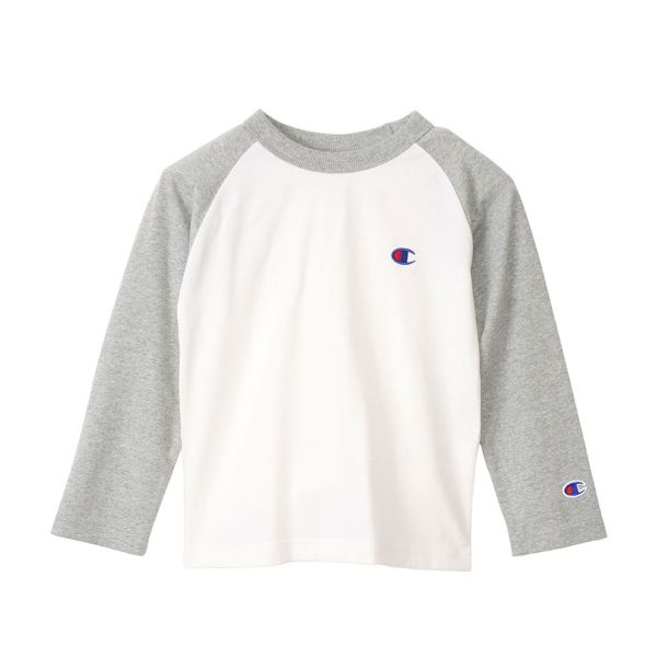 チャンピオン Champion ジュニア キッズ ロングスリーブ ラグランTシャツ 女の子 男の子 ...