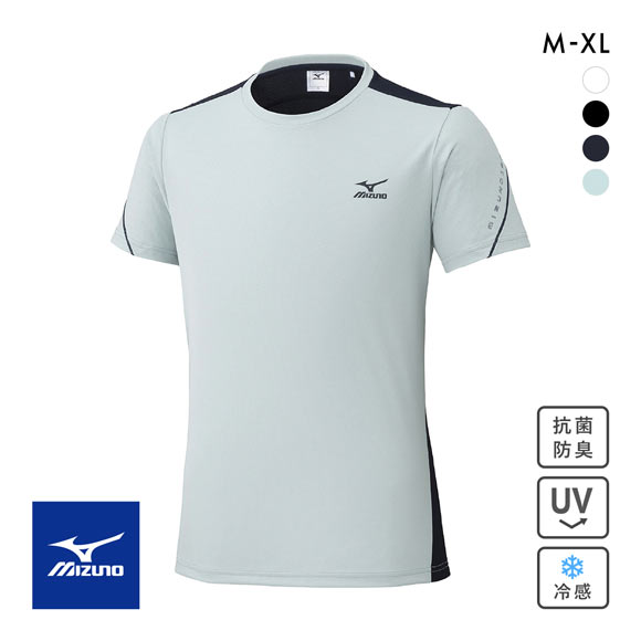 ミズノ メンズ アイスタッチ 半袖Tシャツ M L XL 接触冷感 吸汗速乾 紫外線カット 高機能 トップス スポーツウェア