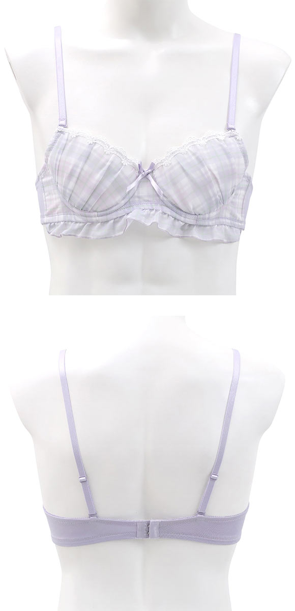 パンキュート チェック柄フリル メンズブラ メンズ体型用ブラジャー メンズブラ MTF GID FTM トランスジェンダー LGBT 男ブラ PANCUTE