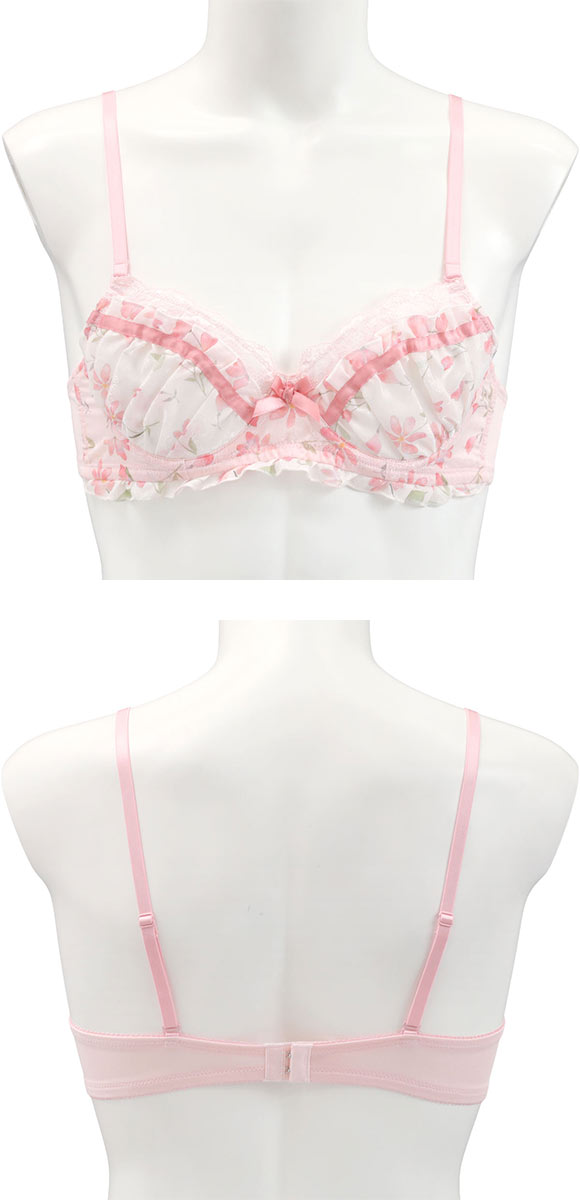 エレガント プリントシフォン メンズ体型用ブラジャー メンズブラ MTF Elegante