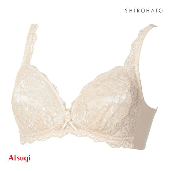 アツギ ATSUGI ラシェール ふんわりカップ ノンワイヤー ブラジャー 綿混 大きいサイズ 単品
