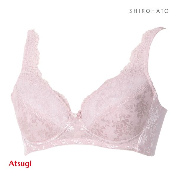 アツギ ATSUGI ラシェール ノンワイヤーブラ 脇スッキリ ブラジャー 綿混 大きいサイズ 単品