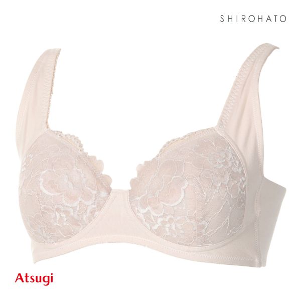 アツギ ATSUGI ラシェール 脇高設計 ノンワイヤーブラ ブラジャー 綿混 大きいサイズ 単品
