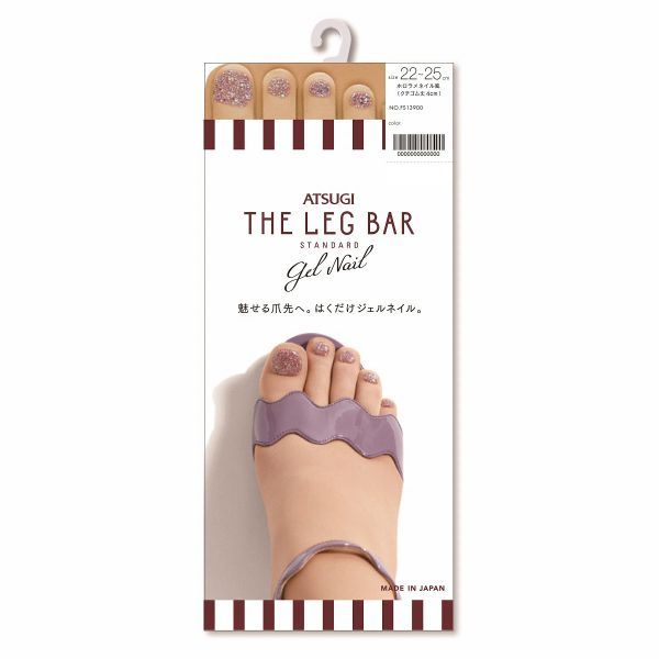 アツギ Atsugi ザ レッグバー The Leg Bar ショートストッキング ひざ下丈 5本指 ジェルネイル ホロラメネイル風 22 25cm メール便 5 超爆安