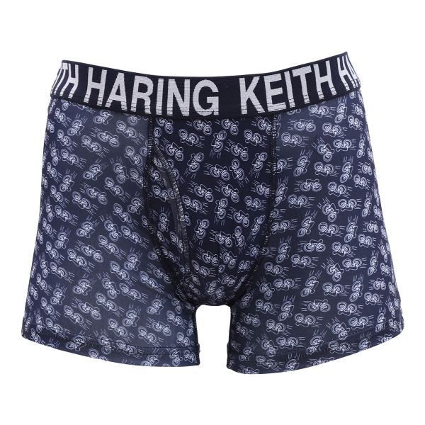 キース・へリング Keith Haring ボクサーパンツ 自転車 ネイビー メンズ 前開き