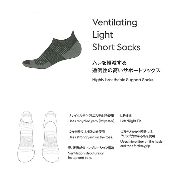 ゴールドウイン Goldwin シースリーフィット C3fit Ventilating Light Short Socks アンクル丈 ソックス ユニセックス スポーツ