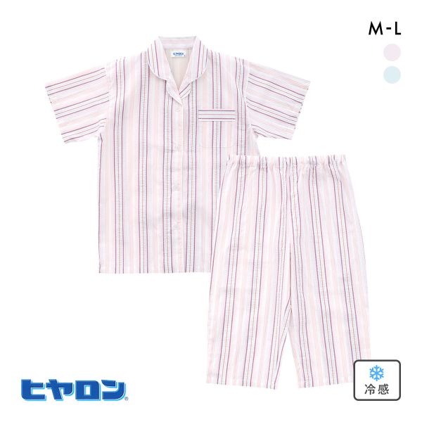 ヒヤロン レディース ルームウェア パジャマ 上下セット 半袖 7分丈パンツ 接触冷感 着るヒヤロン | SHIROHATO | 01