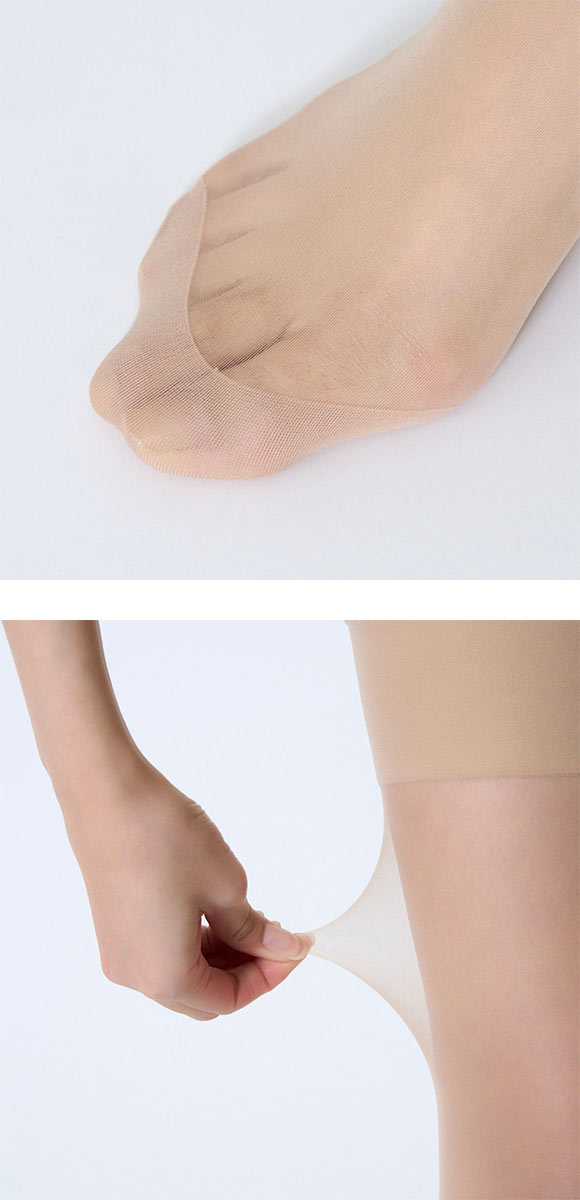 福助 満足 滑り止め付き もも丈 ストッキング レディース 伝線しにくい fukuske ショートストッキング