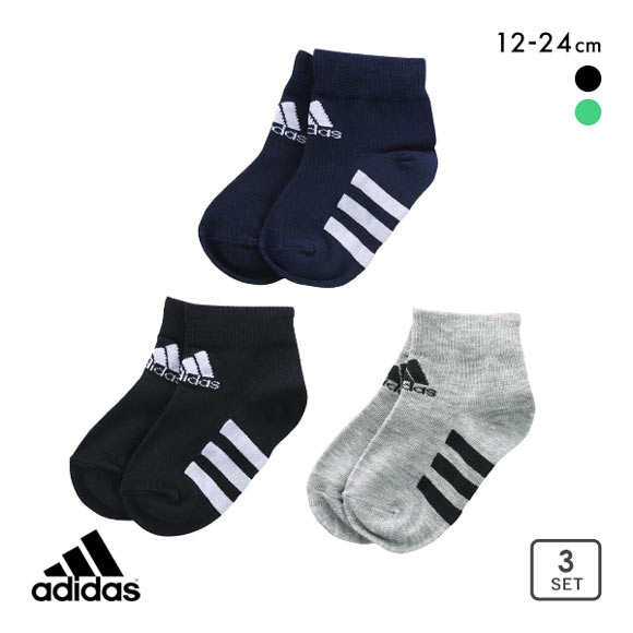 アディダス adidas ソックス 靴下 ショート丈 キッズ ジュニア 3足組 KIDS ANKLE 3P