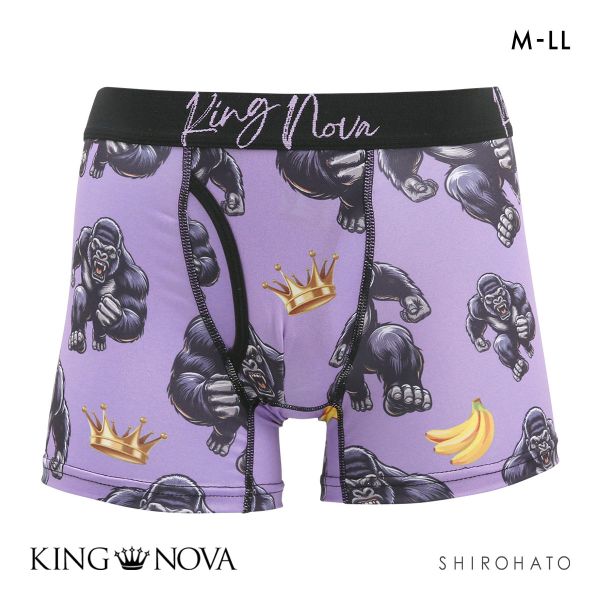 キングノバ アメコミ風ゴリラ柄 ボクサーパンツ メンズ 前あき M L LL KING NOVA ストレッチ プリント | SHIROHATO | 01