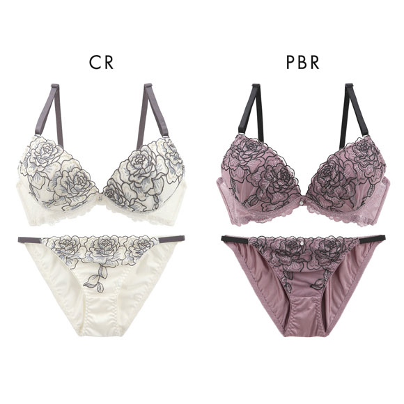 ブラジャー ショーツ セット ラメ入り花柄チュールレース ピュアシェリ PURECHERIE