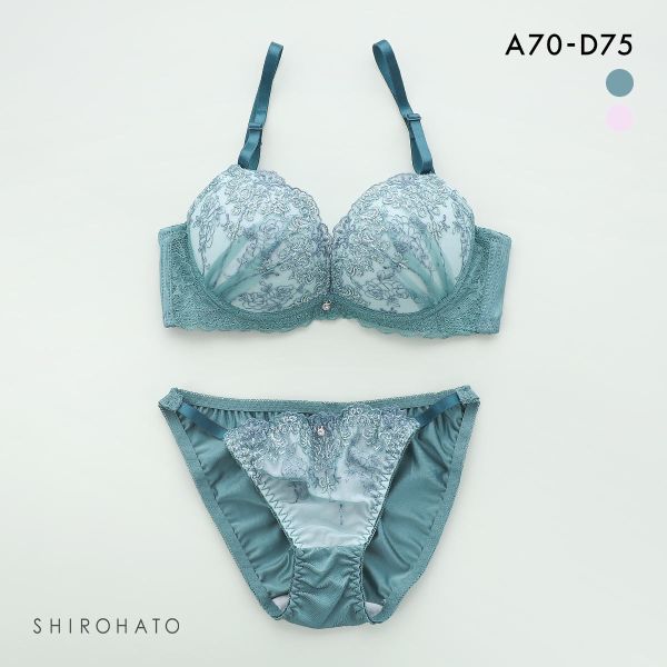 SHIROHATO ピュアシェリ ブラジャー ショーツ セット 脇高