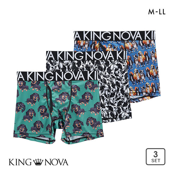 キングノバ KING NOVA ボクサーパンツ メンズ 前あき いぬ柄 三枚組 3P 3点セット : b40pa3040s :  SHIROHATO(白鳩) - 通販 - Yahoo!ショッピング