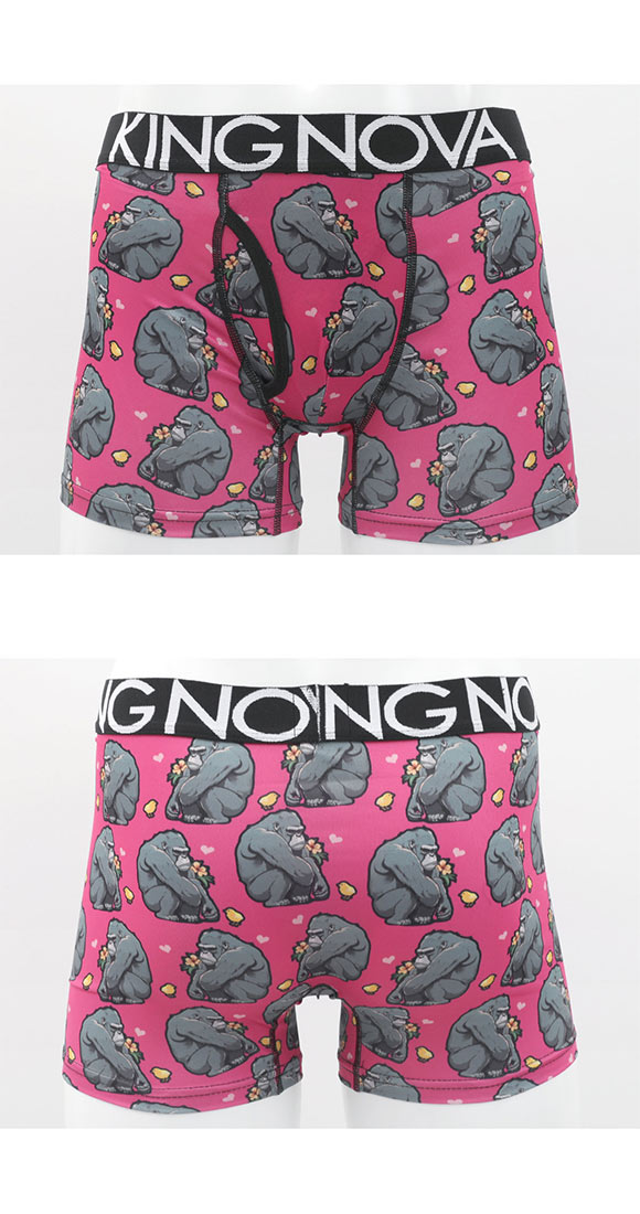 キングノバ モンキーセット ボクサーパンツ 3枚組 メンズ 前あき 3点セット 3P ストレッチ プリント 大きいサイズ KING NOVA お得