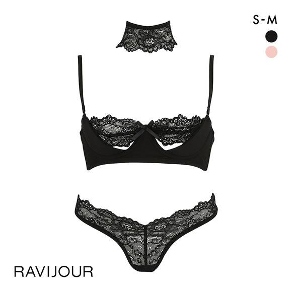 RAVIJOUR ラヴィジュール ピーカーブー ブラ＆ショーツセット