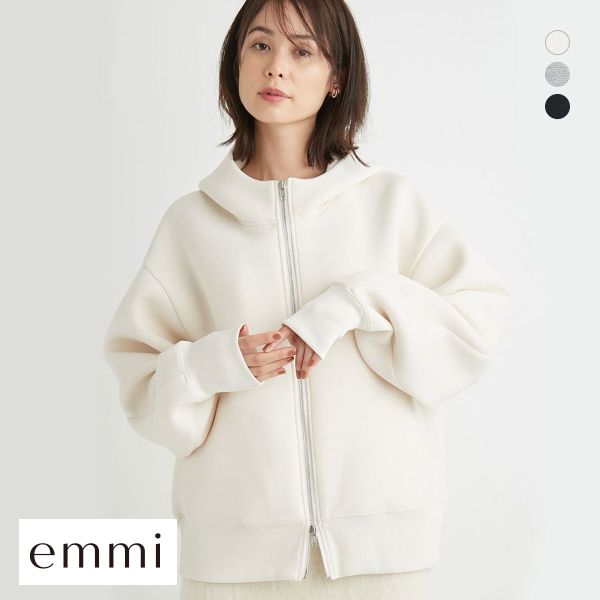 emmi エミ アトリエ オーガニックコットンemmiロゴロングTシャツ