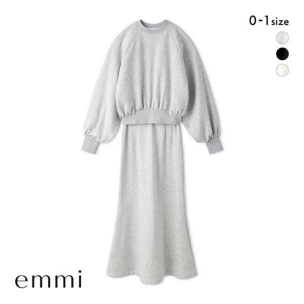 エミ アトリエ 裏起毛プルオーバースカートセット emmi atelier