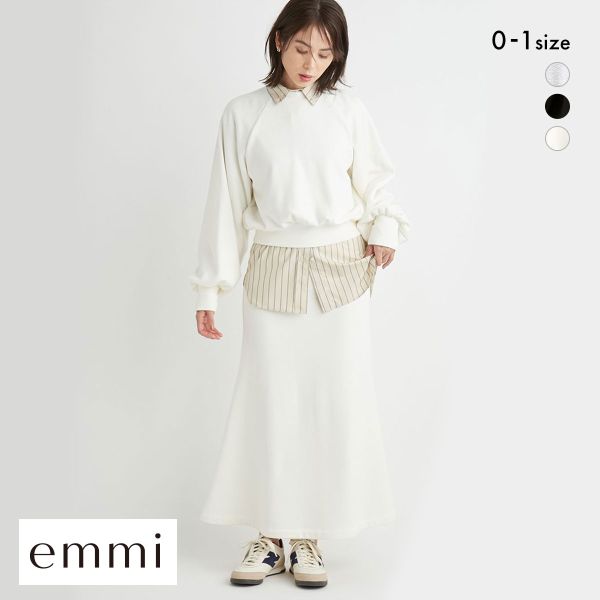 emmi エミ アトリエ 裏起毛プルオーバースカートセット atelier 