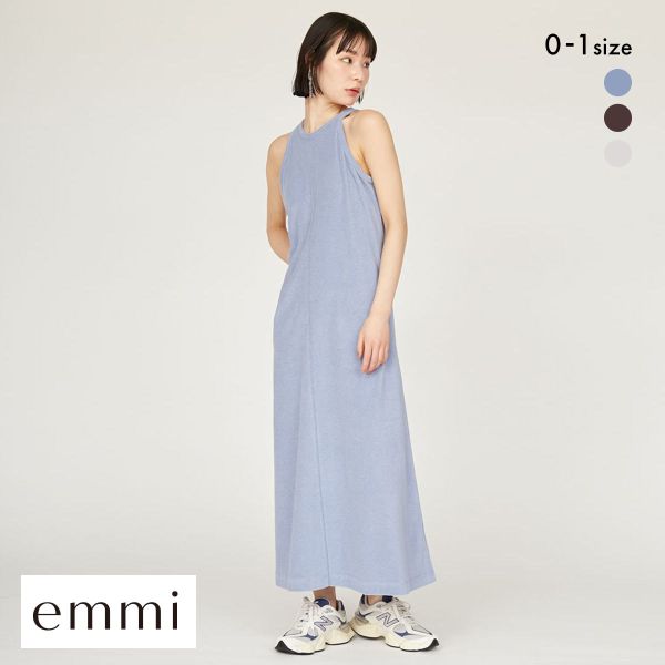 emmi エミ　ワッシャーコンビコクーンワンピース　半袖ワンピース emmi エミ ワッシャーコンビコクーンワンピース 半袖ワンピース