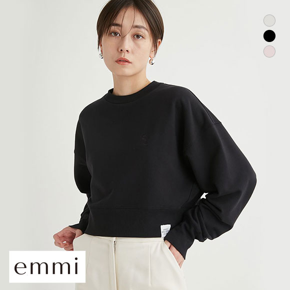 【超新作】 emmi エミ atelier オーガニックコットンewcロゴショート トップス