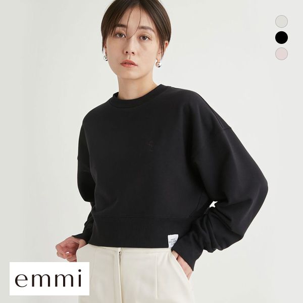 買得 emmi エミ オーガニックコットンemmiロゴロングTシャツ トップス