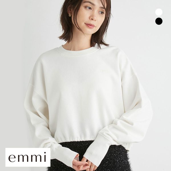 emmi エミ オーガニックコットンemmiロゴロングTシャツ