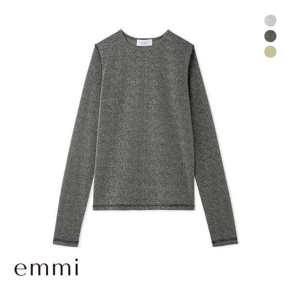 エミ ラメシアーカットトップス 長袖 emmi emmi エミ ラメシアーカットトップス 長袖 : SHIROHATO(白鳩