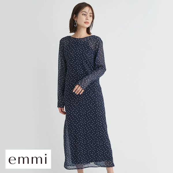 エミ emmi emmi atelier 2wayシアードットワンピース