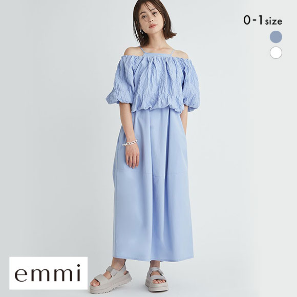 エミ emmi emmi atelier ワッシャーコンビコクーンワンピース