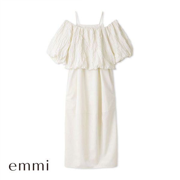 エミ emmi emmi atelier ワッシャーコンビコクーンワンピース