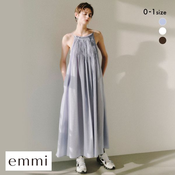 emmi エミ ワッシャーコンビコクーンワンピース : SHIROHATO(白