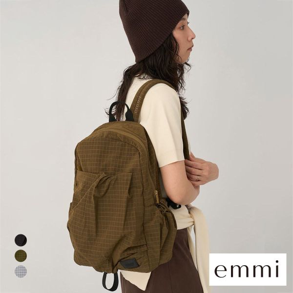 エミ ボックスチェックギャザーボディーバックパック emmi 母の日_2