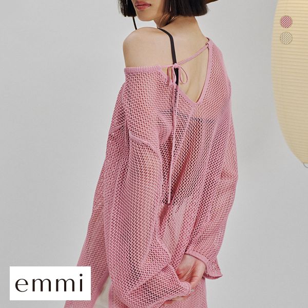 エミ シアーデザインニットプルオーバー 長袖 emmi emmi エミ シアーデザインニットプルオーバー 長袖 : SHIROHATO