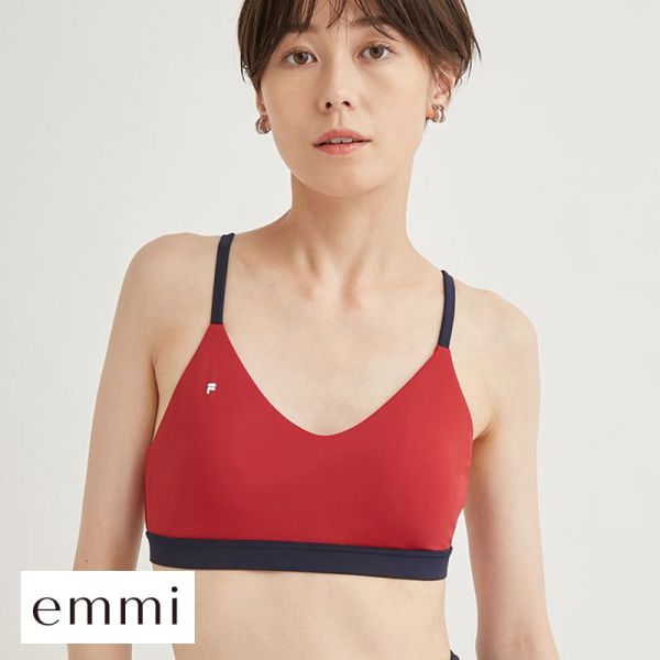 エミ emmi emmi yoga FILAコラボブラトップ ブラジャー ノンワイヤー スポーツブラ カップイン 単品｜shirohato｜02