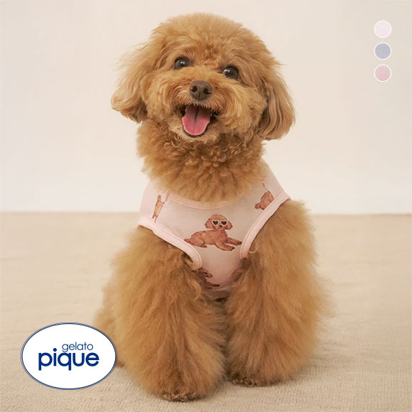 ジェラートピケ CAT&DOG 接触冷感 サマートイプードル柄プルオーバー ジェラピケ gelato pique
