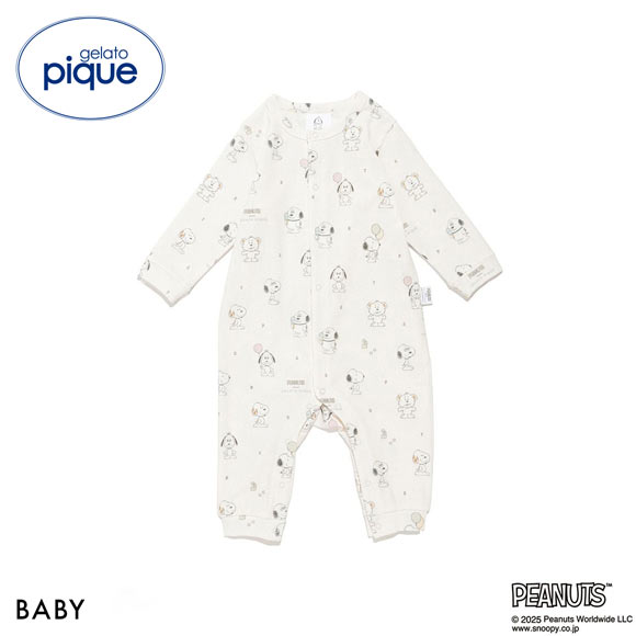 ジェラートピケ キッズアンドベイビー gelato pique Kids＆Baby PEANUTS PUPPIES BABY トイボックス柄ロンパース