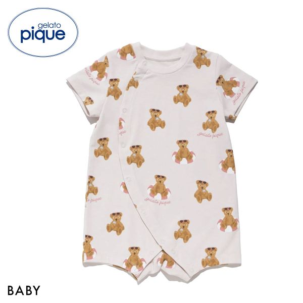 ジェラートピケ キッズアンドベイビー ベビー 接触冷感 サマーベア柄ロンパース ジェラピケ ルームウェア gelato pique Kids＆Baby BABYの画像