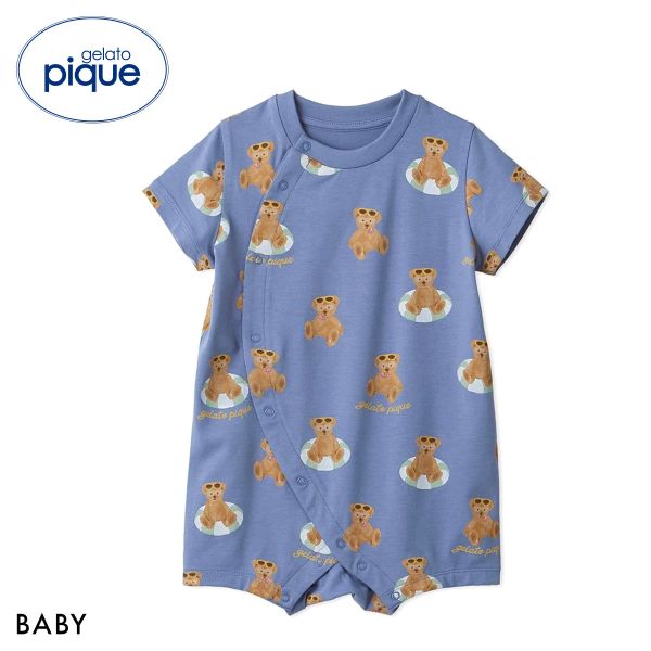 ジェラートピケ キッズアンドベイビー ベビー 接触冷感 サマーベア柄ロンパース ジェラピケ ルームウェア gelato pique Kids＆Baby BABYの画像