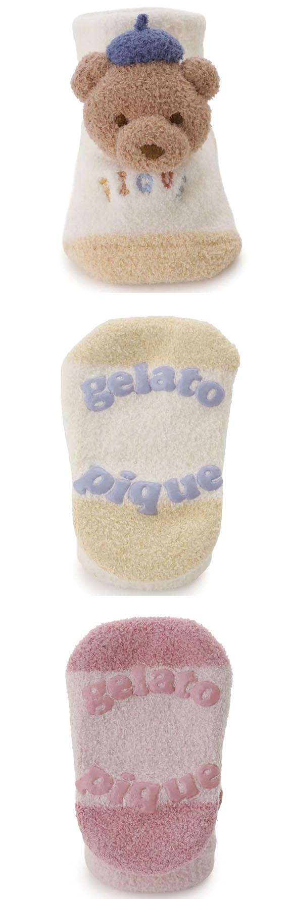 ジェラートピケ キッズアンドベイビー ベビー エアリーモコドローイングベアソックス ジェラピケ gelato pique Kids＆Baby BABY