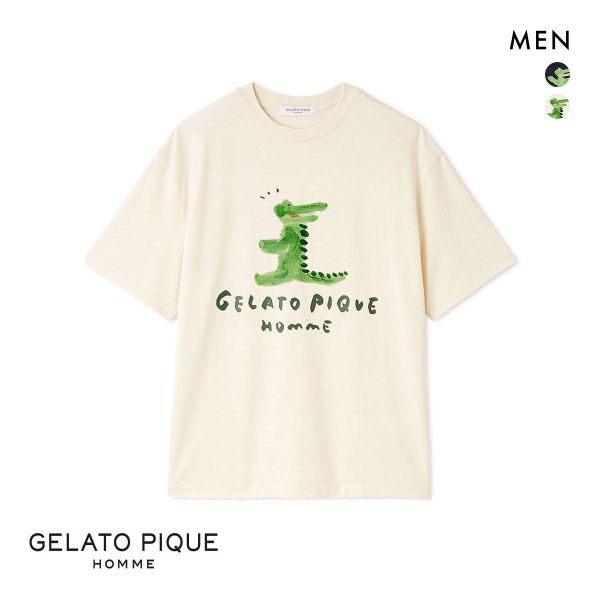ジェラートピケ オム メンズ 接触冷感 ワニプリントTシャツ ジェラピケ パジャマ ルームウェア gelato pique HOMME | gelato pique | 02