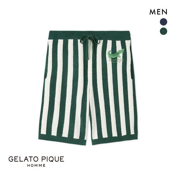ルームウェア　gelatopiqué 半袖半ズボン セール】【KOUSUKE SHIMIZU】【HOMME】ワンポイントハーフパンツ