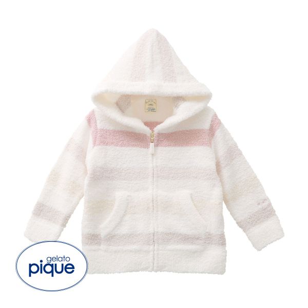 ジェラートピケ キッズアンドベイビー gelato pique Kids＆Baby KIDS ベビモコ5ボーダーパーカ ジェラピケ パジャマ  ルームウェア キッズ パーカー